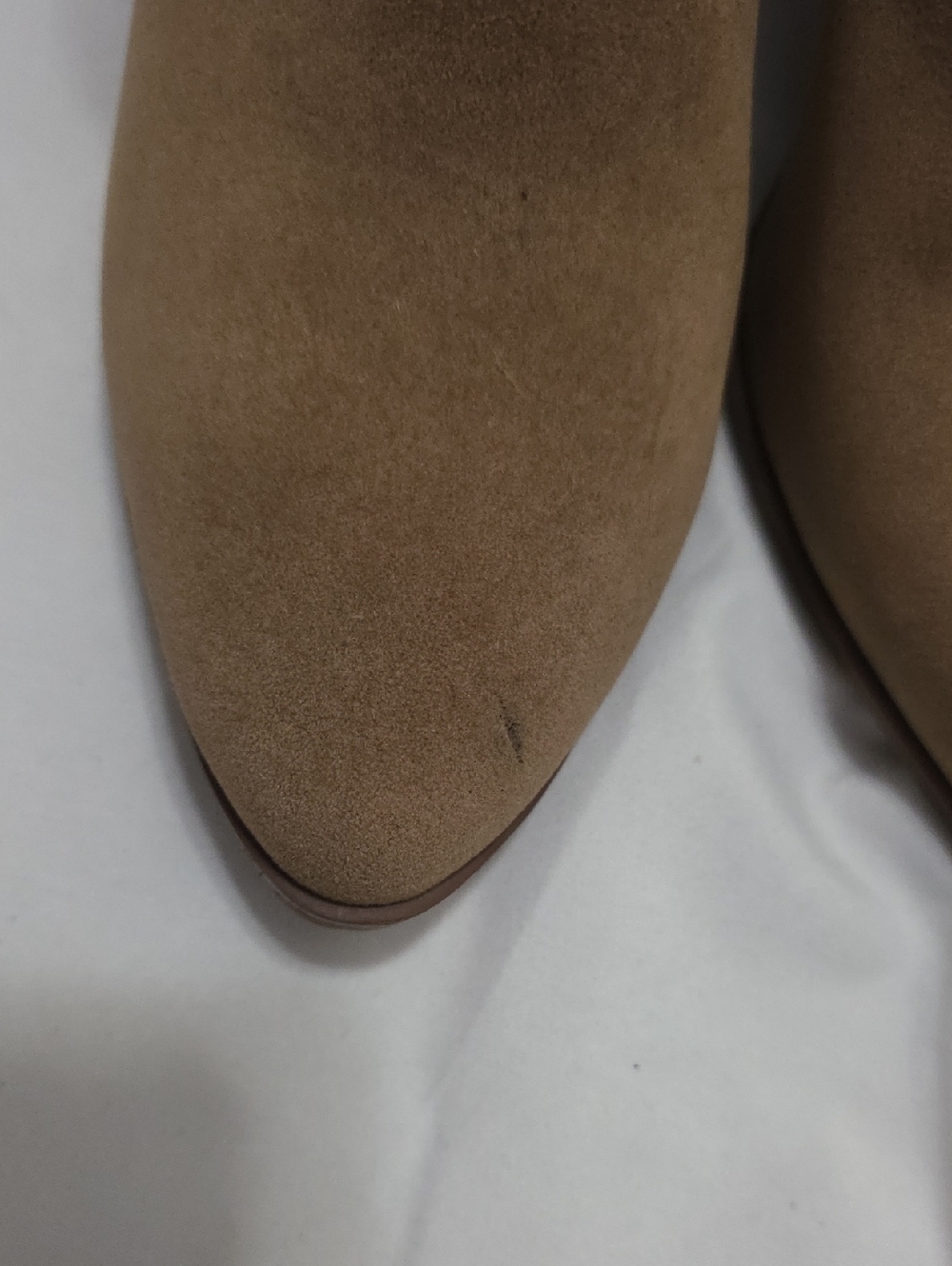 Women's Suede Ankle Booties in Tan - Stylish Block Heel - Picture 4 of 11